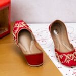 Red Khussa With Golden Embroidery For Her-2145