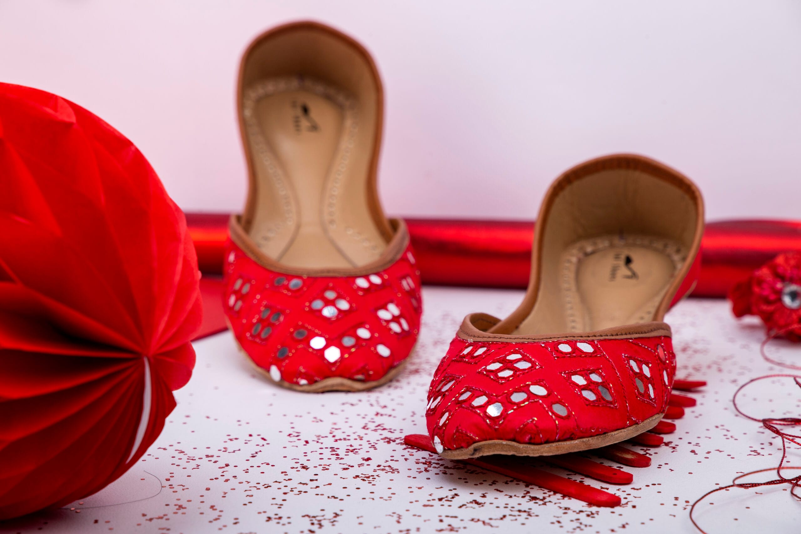 2187-Red-scaled-1.jpg Red Mirror Khussa -2187 - Image 1