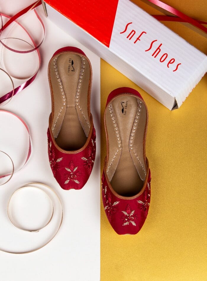 Maroon Embroidered Khussa-2254 - Image 3