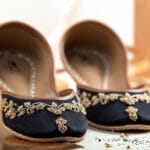 Black Hand Embroidered Khussa