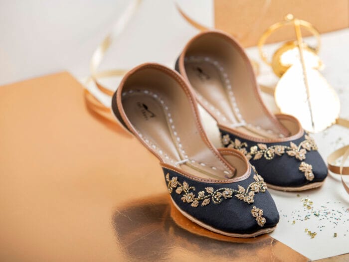 Black Hand Embellished Khussa-2255 - Image 2