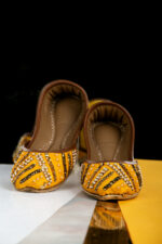 Yellow embroidered khussa