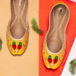 Yellow  Khussa With Parrot Serenity-Se-22