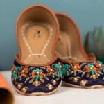 Blue embroidered khussa - Treasure