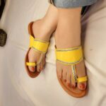 Casual Yellow Kolapuri For Her-401 - Image 3