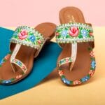 Hand Painted Light.Pink Kolapuri For Her-4008