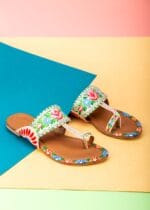 Hand Painted Light.Pink Kolapuri For Her-4008 - Image 3