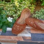 Brown Khussa With Multi Crystals-2304