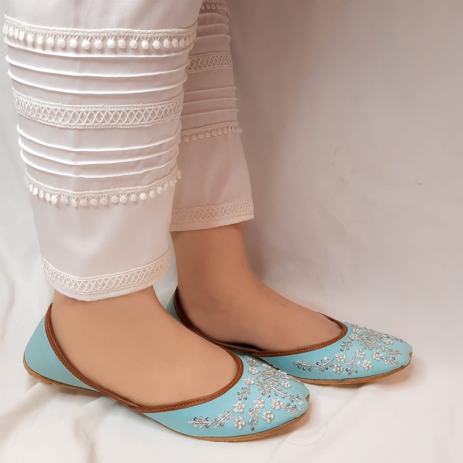 WhatsApp Image 2023-01-16 at 11.32.50 AM (1) Sky Blue Embellished Khussa