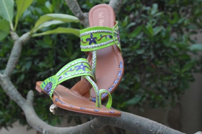 Lime Light Hand Painted Kolapuri For Her - Image 2