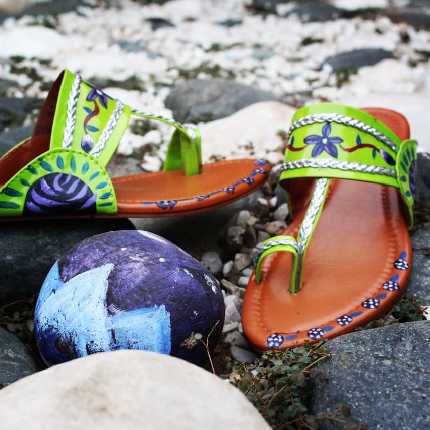 limelight.jpeg Lime Light Hand Painted Kolapuri For Her - Image 1
