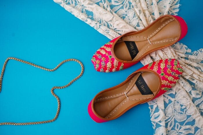 Pink khussa With Multi Leaves-2328 - Image 2