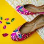 Pink Bird Embroidered khussa