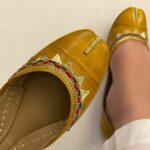 zari khussa in yellow