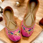 Pink embroidered khussa