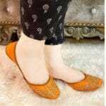 Starlight Orange Embellished Khussa AM-01