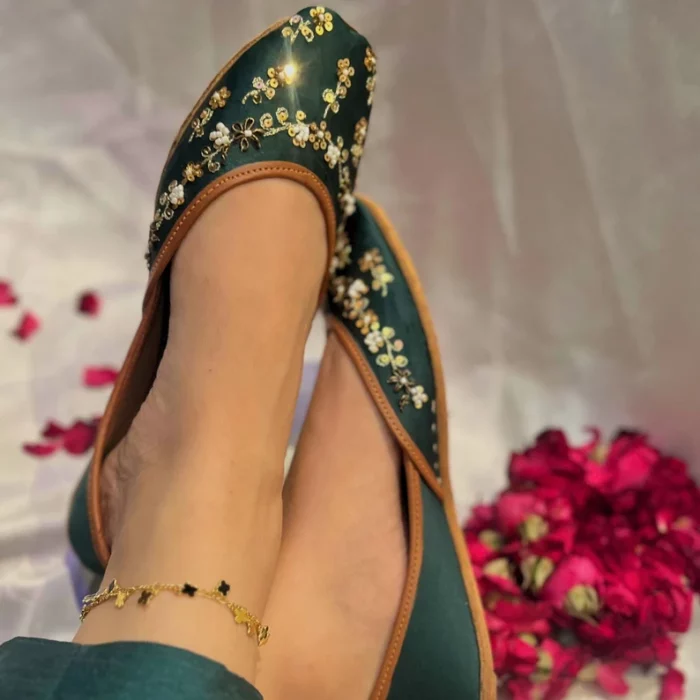 Green Khussa For her-2277 - Image 3