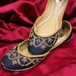 Black Khussa With Golden Embroidery For Her-2145