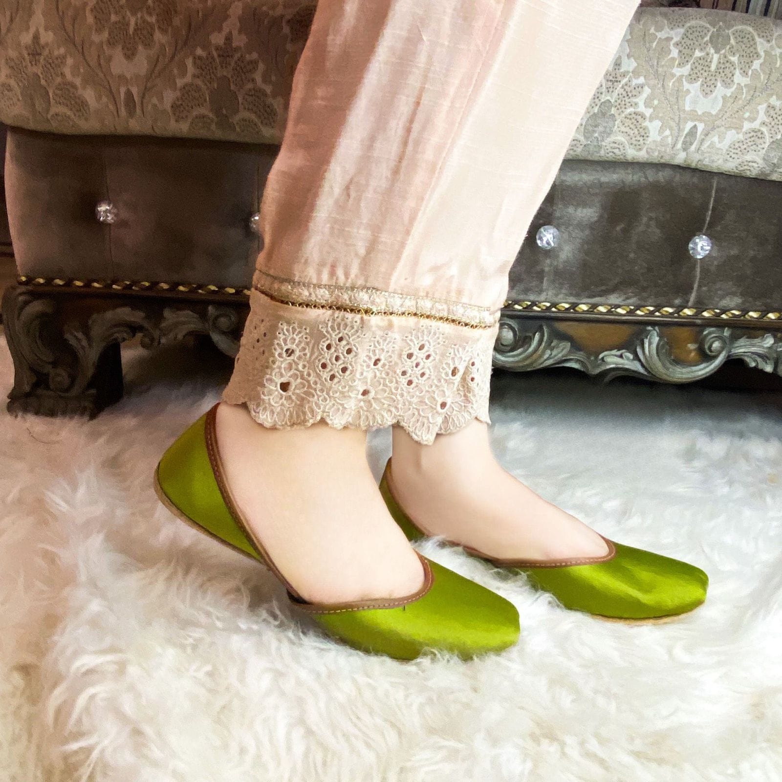 WhatsApp Image 2023-06-24 at 11.08.25 AM Love Bird Green khussa for Her-2361 - Image 1