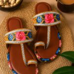 Yellow Hand Painted Kolapuri For Her-4013