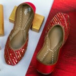 Royal Red Jewel-Studded Jutti