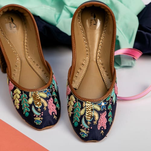 A3 final Azure Blue Threadwork Elegance Khussa 2327 - Image 1