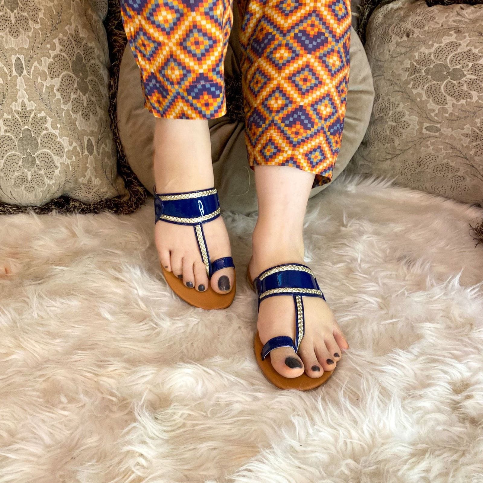 Kolapuri_Blue Casual Blue Kolapuris 497 - Image 1