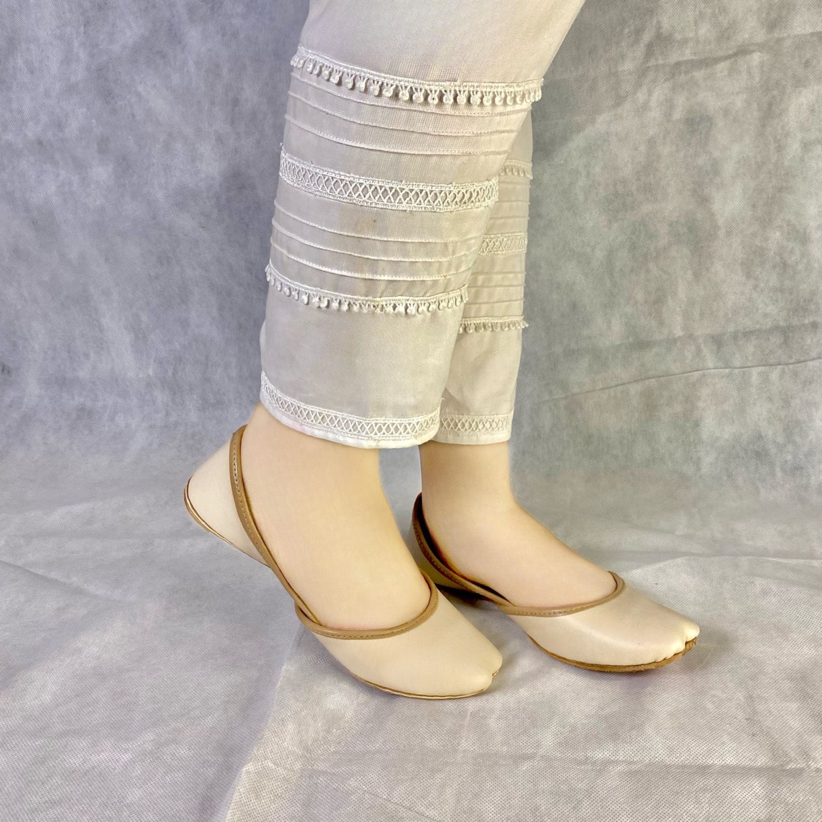 plain beige khussa by snf plain beige khussa by snf