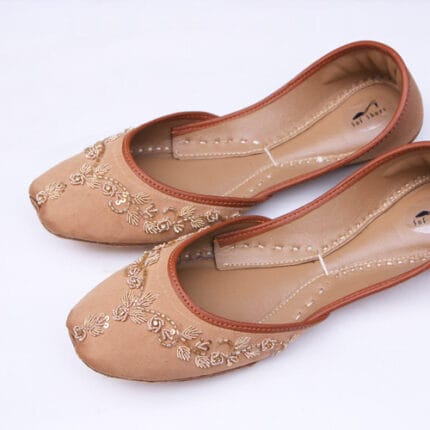 Tan Hand Embellished Khussa - 2255