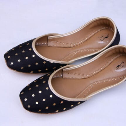 Black Sequins Khussa By Snf