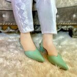 Sea Green block heel by SNF - 7199 - Image 3