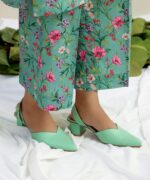Sea Green Block Heels By Snf
