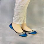 Teal Blue Pearls Khussa