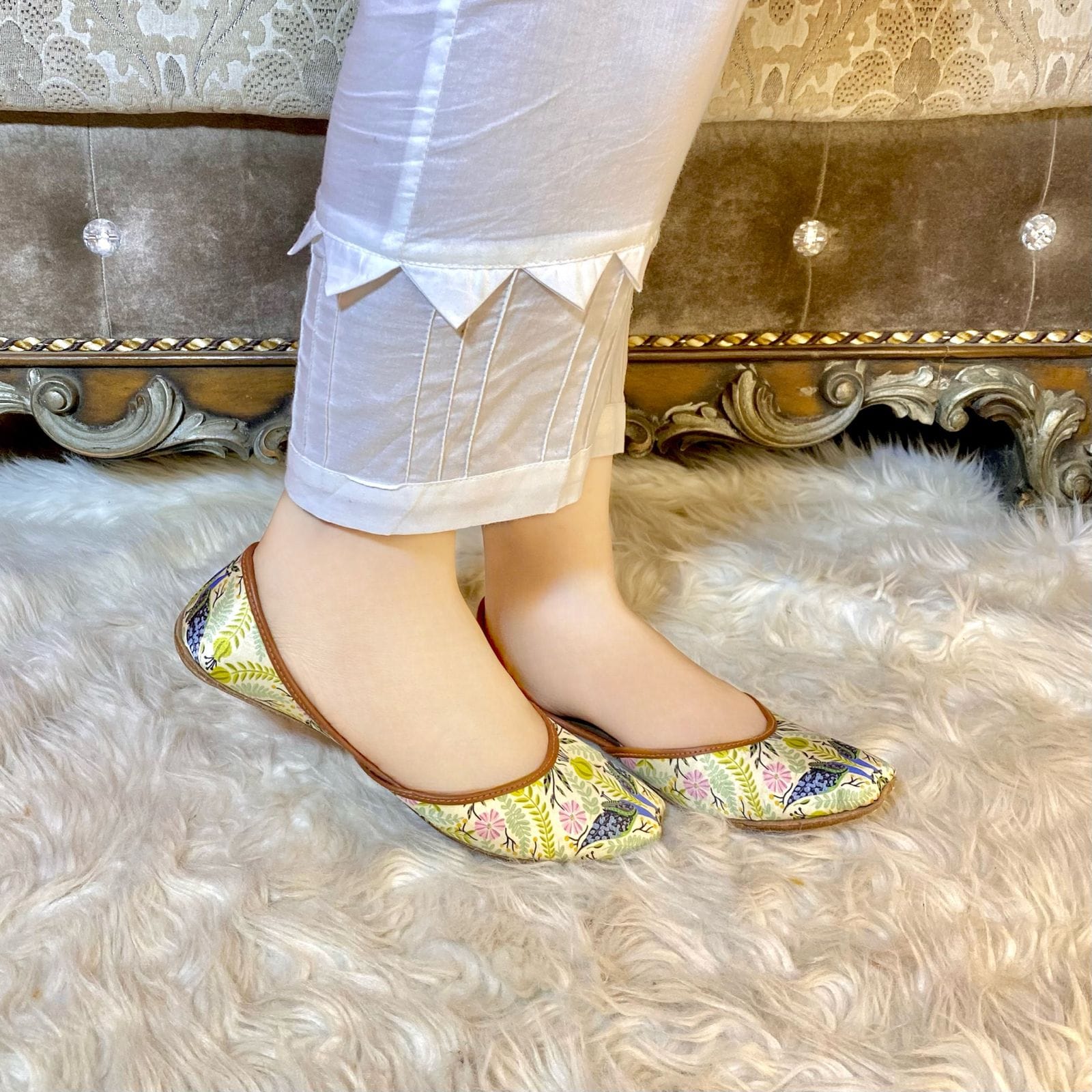 WhatsApp Image 2023-11-03 at 4.51.47 PM Peacock Love Digital Printed Khussa - Image 1