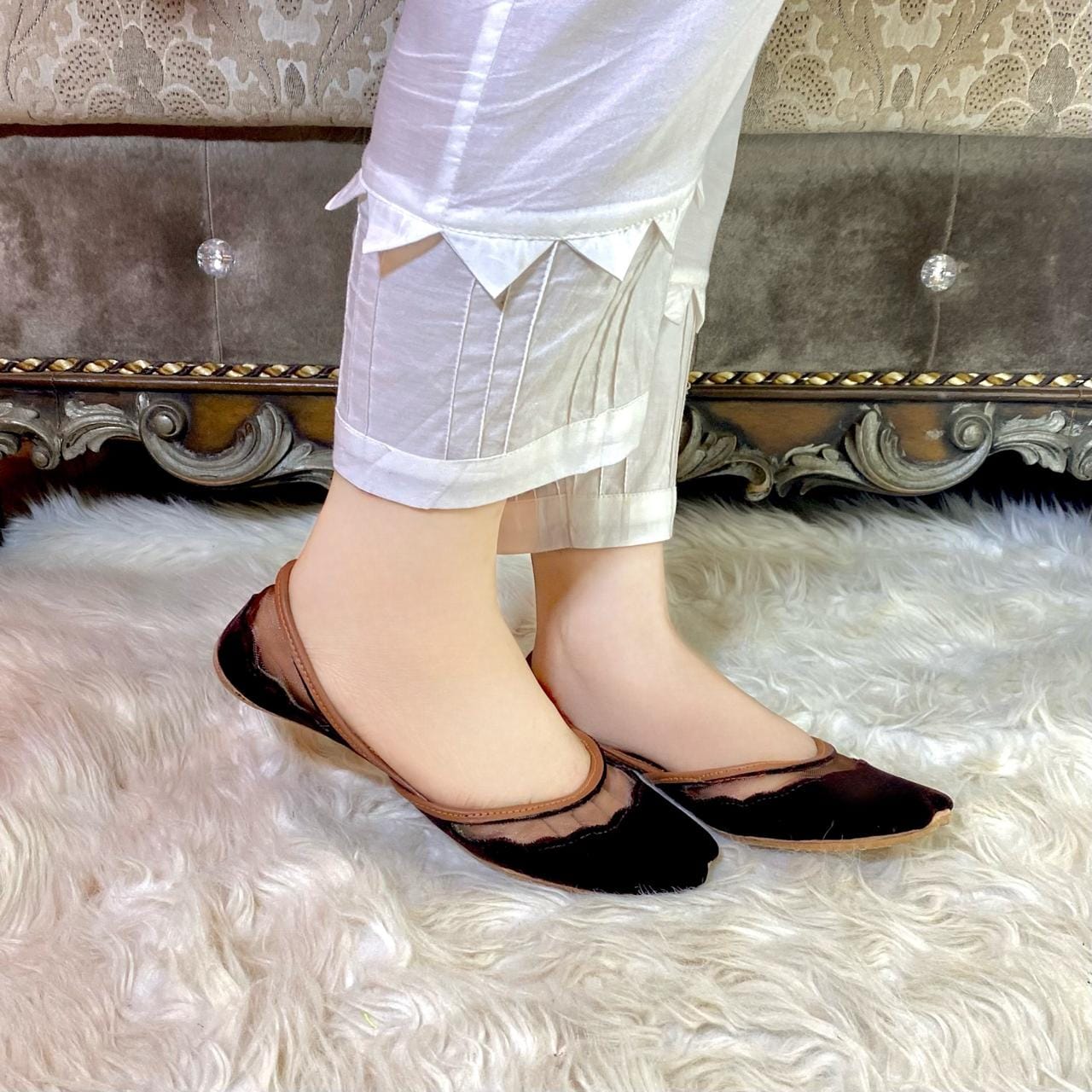 Brown Net Khussa By Snf Brown Net Khussa By Snf