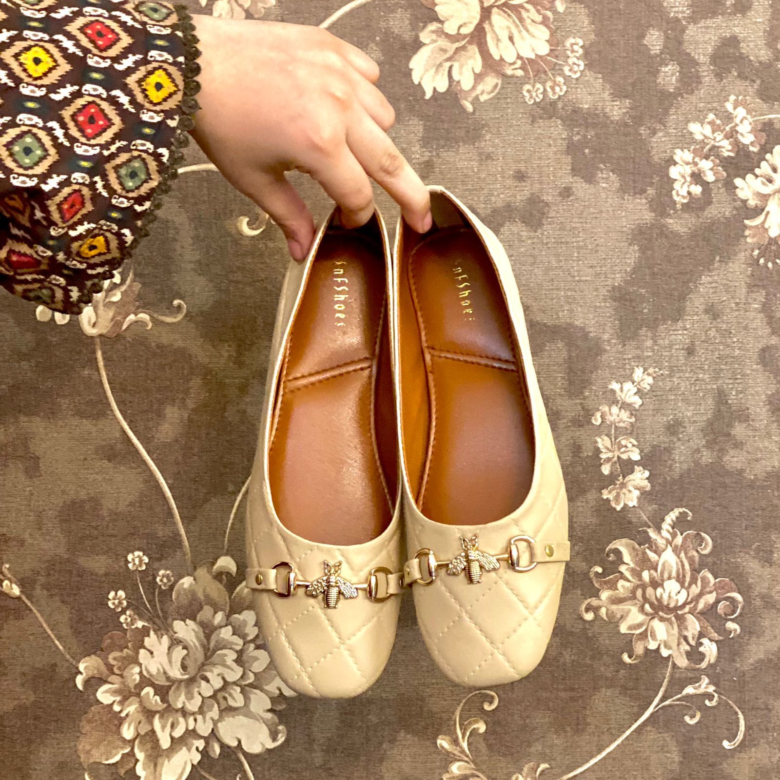 WhatsApp Image 2023-11-20 at 4.43.39 AM (2) Beautiful Beige Bee Pumps for Her 625 - Image 1