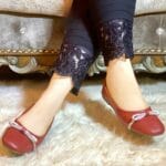 Maroon pumps with bow detailing