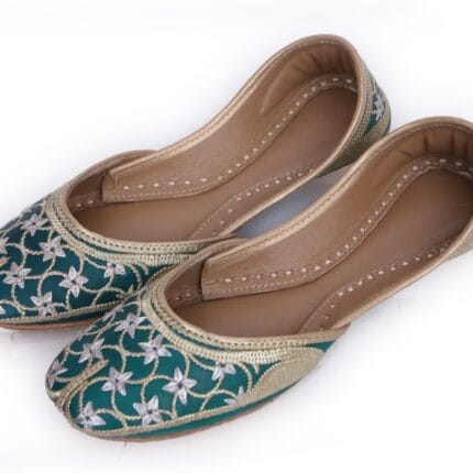 Green Tilla Charm Khussa For Her