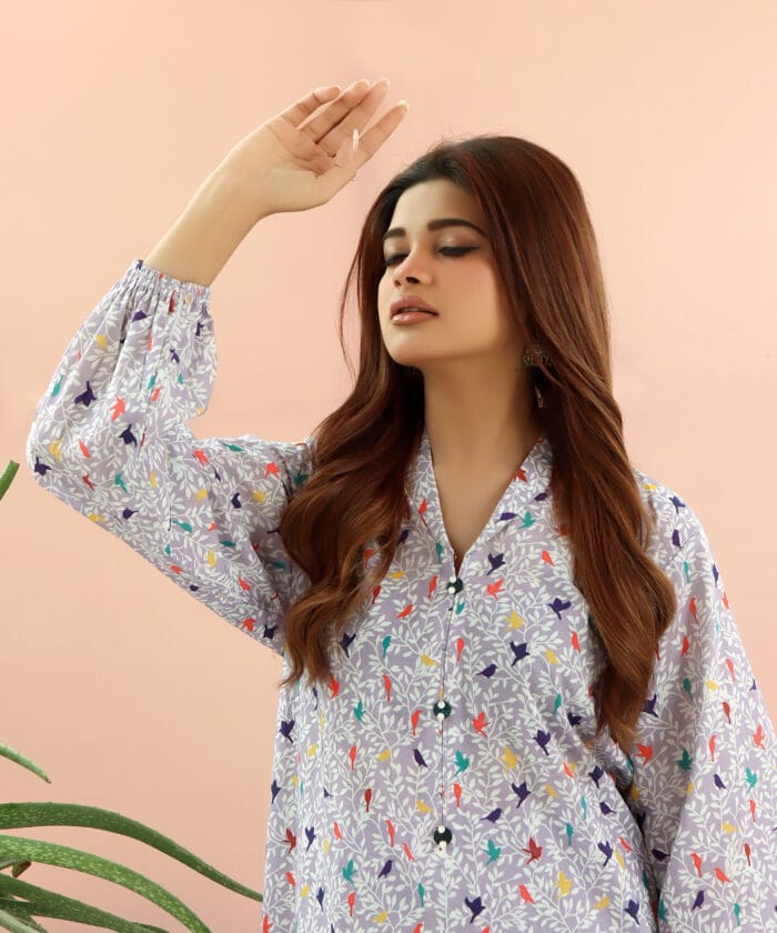 Radiant Birds -Stitched 2 Pcs Suit - Image 3