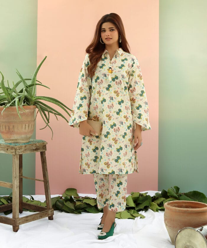 Butterfly Whispers-Stitched 2 Pcs Suit(SoldOut) - Image 4