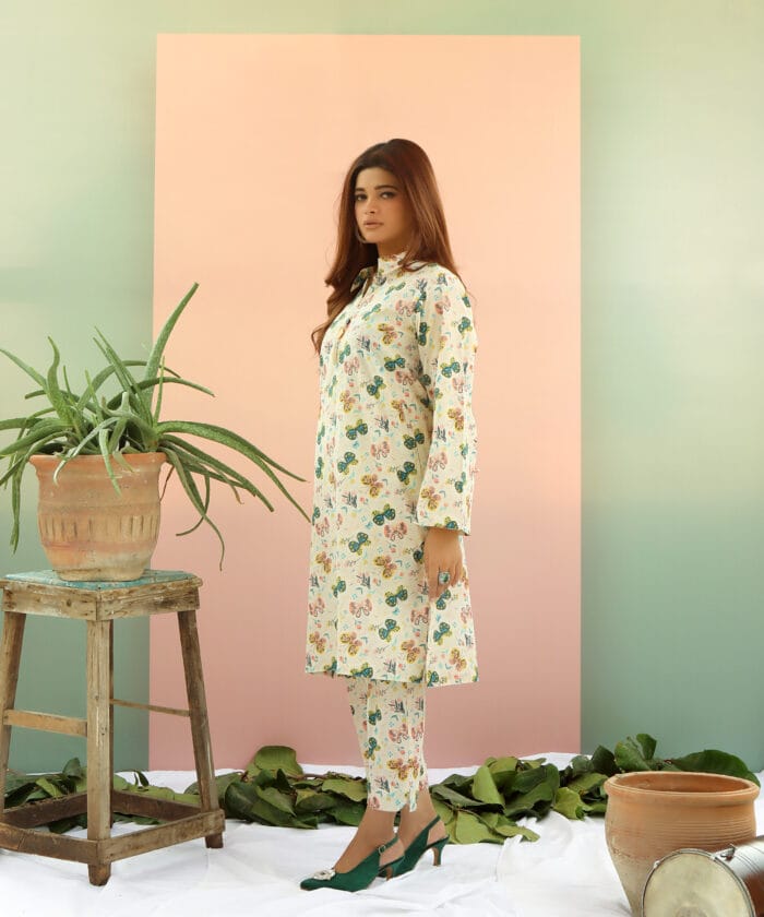 Butterfly Whispers-Stitched 2 Pcs Suit(SoldOut) - Image 3