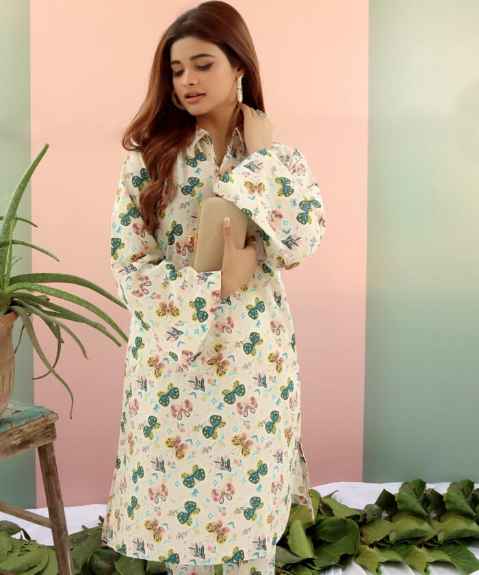 Butterfly Whispers-Stitched 2 Pcs Suit(SoldOut) - Image 2