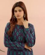 Ready to Wear 2 Pcs Printed Cambric Suit with Peacock Design