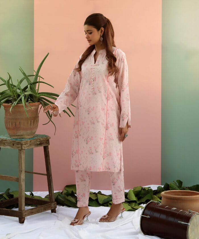 Pink Blossom  -Stitched 2 Pcs Suit(Sold Out) - Image 3