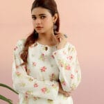 Frosty Bloom-Stitched 2 Pcs Suit