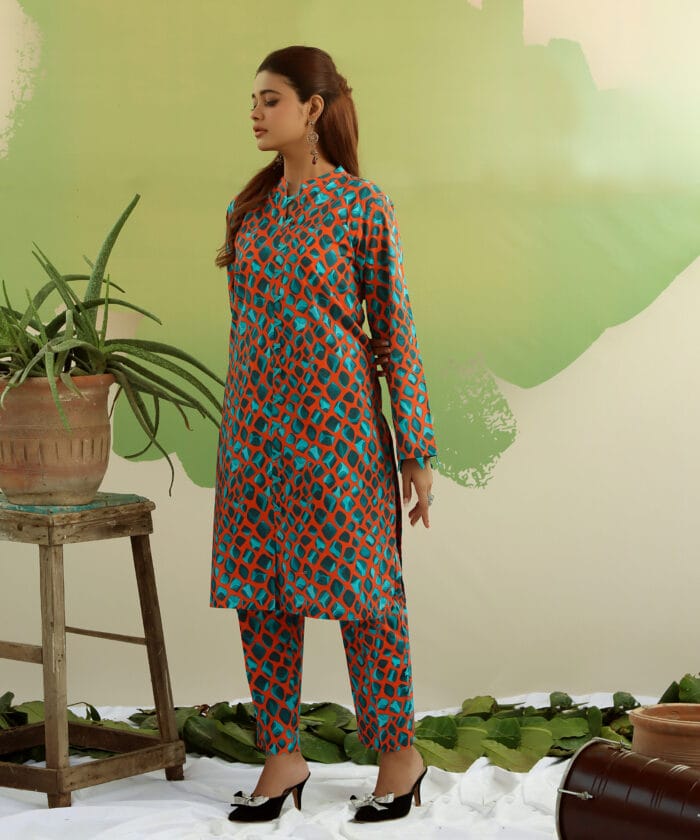 Orange Zest -Stitched 2 Pcs Suit - Image 6