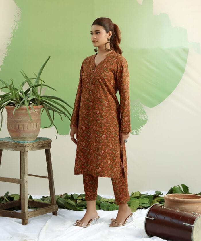Rustic Rosewood Duo -Stitched 2 Pcs Suit - Image 3