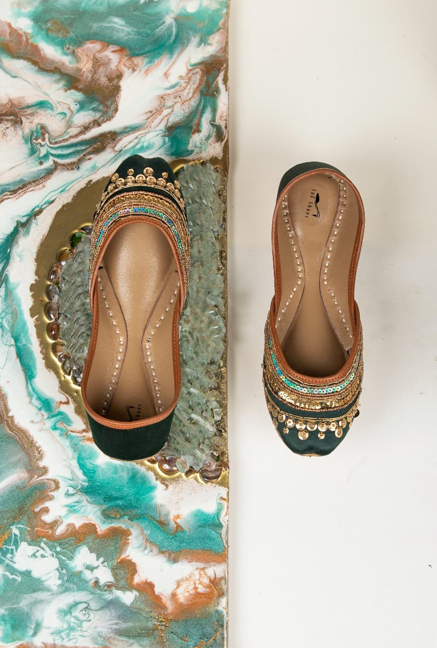 Green Embroidered Khussa Green Embroidered Khussa