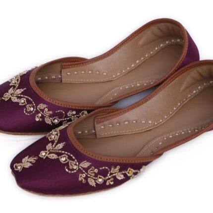 Purple Embroidered Khussa