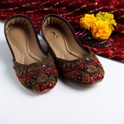 Cocoa Charm Traditional Formal Khussa - Handcrafted Pakistani Footwear